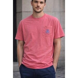 Vintage Polo Country Ralph Lauren Pink Pocket T-Shirt Mens Large preppy gorpcore